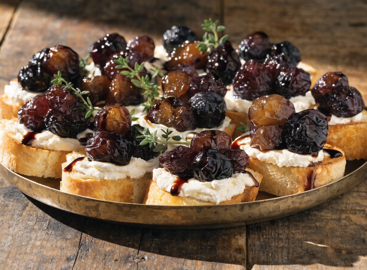 ricotta_crostini_with_roasted_grapes